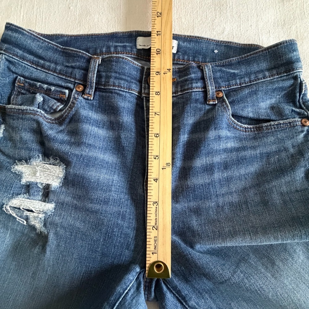 LOFT Modern Skinny Jeans Womens 27/4 Blue Medium Wash Distressed Denim 27x28.5 - Picture 5 of 11
